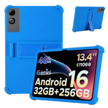 Imagem de Capa para tablet DOOGEE Tab G6 Max de 13,4 polegadas – Capa protetora de silicone à prova de choque com suporte, estilo comercial resistente a quedas (azul)