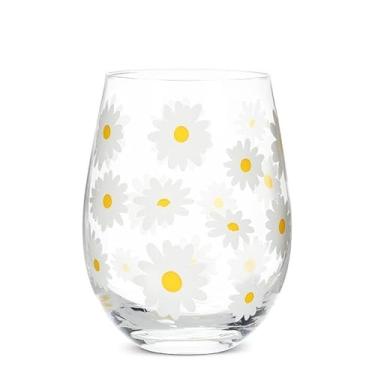Imagem de Abbott Collection Daisies Taça de vinho sem haste, 400 ml, 12 cm, transparente, branco, vidro