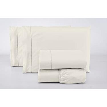 Imagem de Jogo Lençol King 4 Peças 100% Algodão 200 Fios Toque Macio (Palha)