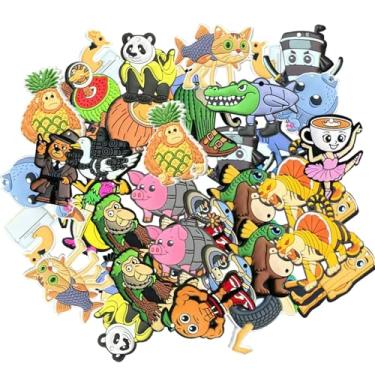 Imagem de GREAWOD Berloques de sapato italiano Brainrot, pacote com 24 — pingentes de tamanco com botão de pressão para tamancos de espuma com furos, designs multicoloridos, acessórios de alça e bico