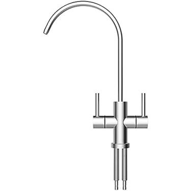 Imagem de Filtro de água potável Torneira de cozinha escovada 360 gira torneira de pia de cozinha RO filtro de água potável torneira de pia osmose reversa 1/4''-M,E