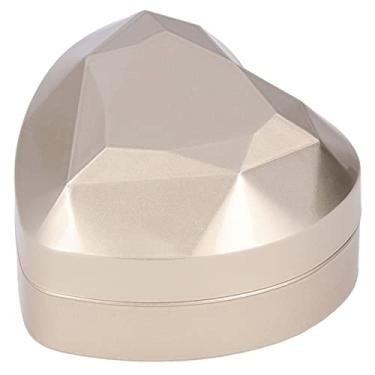 Imagem de FTVOGUE Caixa de Anéis de LED, Elegante Caixa de Exibição de Joias de Veludo Fosco, de Presente Exclusiva Em Formato de Coração para Noivado e Casamento