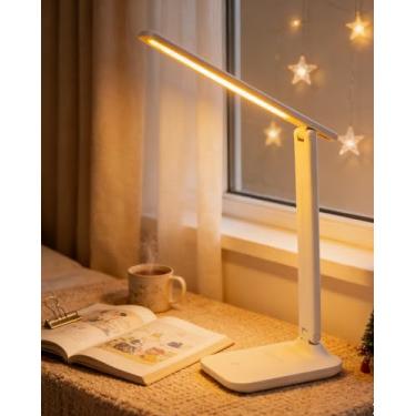 Imagem de Lâmpada de mesa dobrável LED plug-in lâmpada de cabeceira luz noturna 3 níveis ajustável luz diferente LCC2447-02