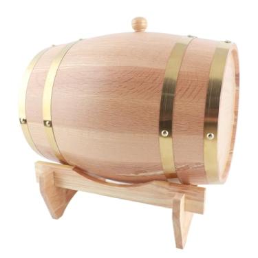 Imagem de Zerodis Distribuidor Rústico de Barril de Vinho, Recipiente de Armazenamento de Bebidas Vintage de Madeira de 10L para Uísque, Vinho, Rum, Tequila, Peça Central Decorativa Dispensador de Bebidas por