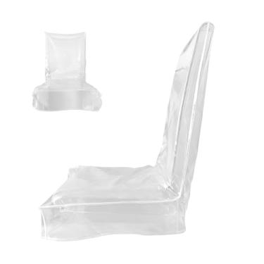 Imagem de Capas para Cadeiras de Jantar | Proteção Transparente com Encosto - para Assentos | Para Jantar ao Ar Livre Terraço Casamento Festa Restaurante Reuniões e