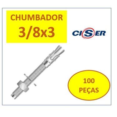 Imagem de Chumbador Pba 3/8 X 3.3/4 C/Porca E Arruela  100Pçs  Ancora