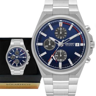 Imagem de Relógio Orient Solartech Cronográfo Prata 1 Ano De garantia
