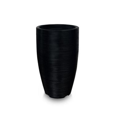 Imagem de Vaso De Planta 60X38 Redondo Decorativo De Polietileno Preto