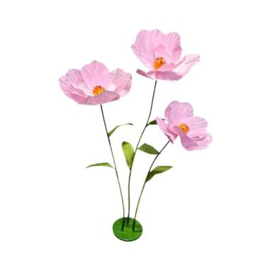 Imagem de Fenteer Flores gigantes para casamento, guirlandas florais decorativas com base de apoio, flores enormes para chás de panela, escadas, vitrines de lojas, Rosa