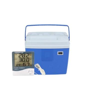 Imagem de Kit Caixa Térmica 19L Eps Com Termômetro DIgital TermoHigrômetro Lcd H