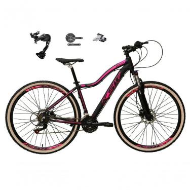 Imagem de Bicicleta Aro 29 Ksw Mwza Feminina Câmbio Shimano Alívio-altus 27v Freio Hidráulico Garfo C-trava preto-rosa Tam: 15
