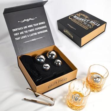 Imagem de Bolas de gelo de uísque de aço inoxidável (caixa de presente com 4 L e 2GG)