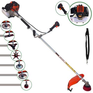 Imagem de Roçadeira Import Way IWRGM2T5X163 63cc 3HP Completa Com Carretel Nylon + Facas 2 Pontas, 3 Pontas, 6 Pontas, 40 e 80 Dentes de Vídea e Escova de Aço