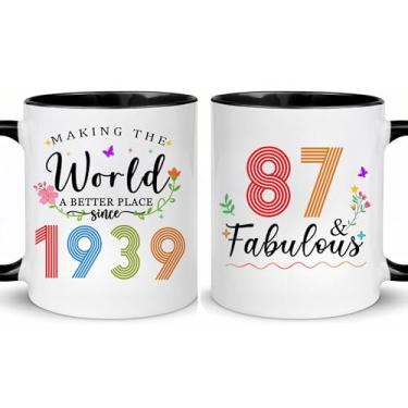 Imagem de Choinn 1939 Presentes de aniversário de 87 anos para mulheres e homens, presente de aniversário de 87 anos, caneca de café para mãe, pai, avó, vovô, ideias de presentes de aniversário de 87 anos, Dia