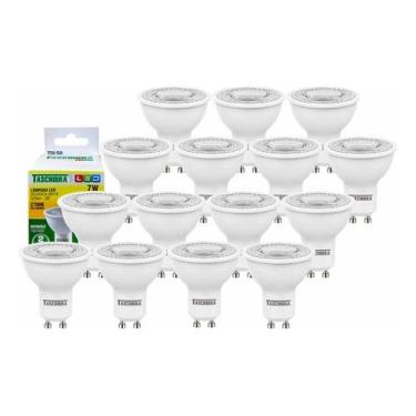 Imagem de 15 Lâmpada De Led Dicróica Mr16 Tdl 50 7w Gu10 Taschibra 2700k