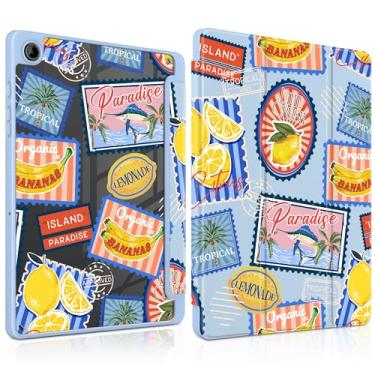 Imagem de MEEgoodo Capa para Samsung Galaxy Tab A9 Plus 11 polegadas 2024 2023 com suporte para caneta S, capa para tablet com revestimento traseiro de acrílico transparente + suporte de três dobras + despertar