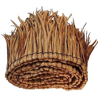 Imagem de Bombanco Telhado de Palha Sintética Retardante de Fogo de 3 Rolos, Cada Rolo de 16,50 Pés X 19,67" para Telhado de Grama Tiki, Telhado de Mini Bar e Guarda-Sol de Pátio, Rolos de Palha para Bar Tiki,