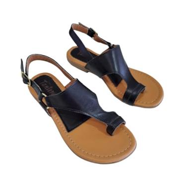 Imagem de Sandalia Rasteira Feminina de Dedo (Preto, BR, Adulto, Numérico, M, 36)