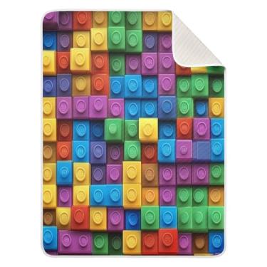Imagem de Qilmy Cobertor de bebê com textura de tijolo 76 x 101 cm, cobertor infantil de algodão macio para meninos e meninas, cobertor leve e quente para bebês e bebês recém-nascidos