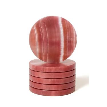 Imagem de SS Antiquity&Marble Conjunto de 4 – 3,5 porta-copos de mármore preto egípcio feito à mão – porta-copos de luxo para mesa de café, bar doméstico, cozinha e escritório – design de pedra natural com base