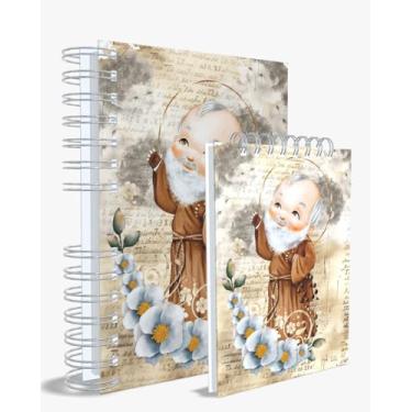 Imagem de Agenda Católica 2026 + Bloco de Anotações, Padre Pio, Azul, Capa 2