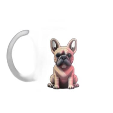 Imagem de Caneca Xícara de Café Porcelana 300ml Bulldog Francês Pixel Art