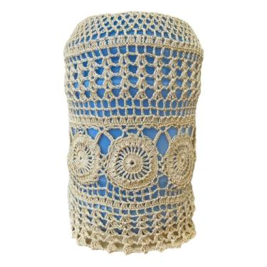 Imagem de Capa Para Galão De Água 20L 46x38cm Crochê Artesanal (Champanhe)