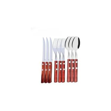 Imagem de Conjunto de Facas em Inox, 12 Peças, 23cm x 2cm, Elegante Design para Casa e Restaurante