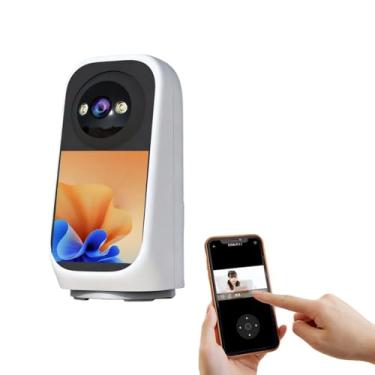 Imagem de Tangxi Câmera de Videochamada Bidirecional WiFi Com Lente Grande Angular, Câmeras de Segurança Doméstica Internas 2K Com PTZ 360 °, para Cães de Estimação Com Monitor de bebê