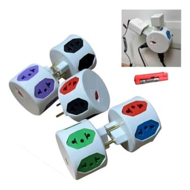 Imagem de Universal Filtro de Linha Portátil, 5 Tomadas, 10A, com Fusível, Proteção contra Sobrecarga