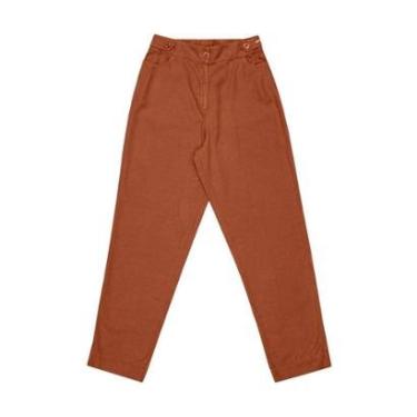 Imagem de Calça Feminina Biamar Reta Cós Elástico Liocel/Linho Bege-Feminino