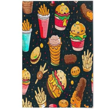 Imagem de Quebra-cabeça 1000 peças para adultos flor pintura animal arte batatas fritas hambúrguer comida impressão inverno cena quebra-cabeças presentes tecnológicos para amantes, 1000 peças, 75 cm x 50 cm