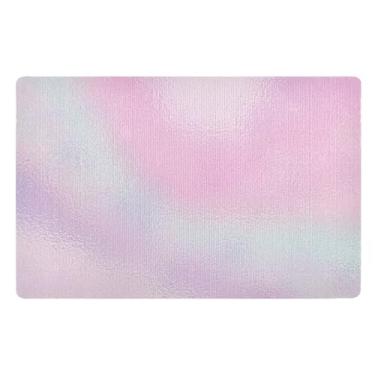 Imagem de GAIGEO Tapete de porta interno gradiente de mármore arco-íris cor pastel à prova d'água para ambientes externos, tapetes de pátio para ambientes externos, 81 x 50 cm, capacho interno e externo