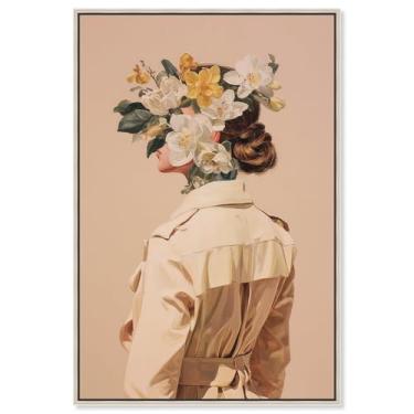 Imagem de Button Up to the Top Floral Canvas Print Floral Glam Wall Art por Art Remedy, Moldura Prata, 50 x 76 cm