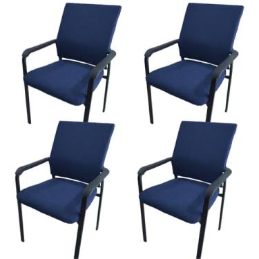 Imagem de Daunkang Capa para cadeira de escritório para hóspedes dividida, proteção para recepção, poltrona, capa elástica, com braços, para recepção de escritório, escola, igreja, convidado, G, conjunto de 4
