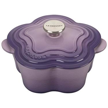 Imagem de Le Creuset Cocotte de flor de ferro fundido esmaltado com puxador de aço inoxidável, 2,25 litros, Provença