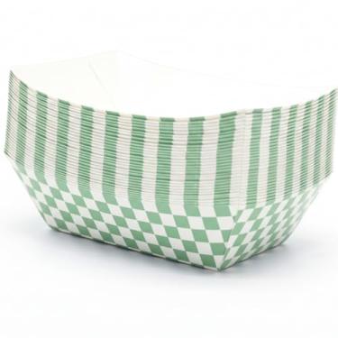 Imagem de Yaure Joy 30 peças de suprimentos de festa guingão de 900 g bandejas de papel descartáveis para chá de casamento, chá e lanche (verde sálvia)