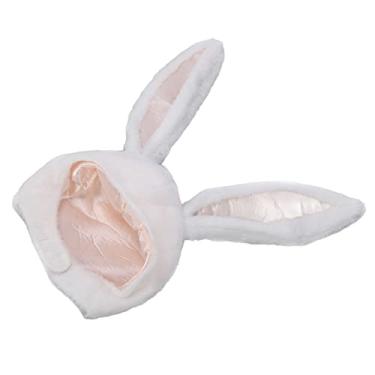 Imagem de Generic Chapéu de Coelho Com Capuz Branco, Capuz Com Orelhas de Coelho Fofo para Mulheres e Homens, Chapéu Novidade para Cosplay e Festa Temática de Animais, Material de Pelúcia