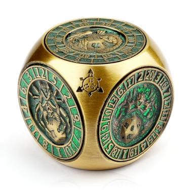 Imagem de HTSHO DND Dice Spinner, 7 in 1 DND Spinner Dice for Dungeons and Dragons, D and D Dice for MTG RPG D&D (Bronze)