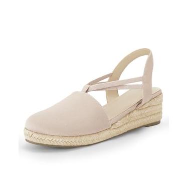 Imagem de Coutgo Sandália feminina plataforma de alpargata, com tira fechada, sem fechar, com tira, Nude., 37
