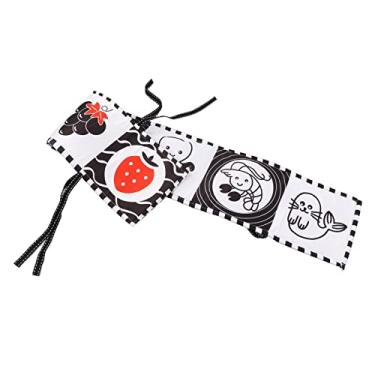 Imagem de SPYMINNPOO Livro Macio de Alto Contraste para bebê, Estimulando o Desenvolvimento Visual, Livro Portátil de Pano para bebê para Casa e Viagens, Material de Fibra de Poliéster Durável (Fruta)