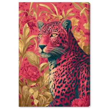 Imagem de Decoração de parede rosa com estampa de flor de fogo felino da Art Remedy, Gallery Wrapped, 25 x 38 cm