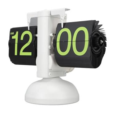 Imagem de GLOGLOW Decoração Diária Em Aço Inoxidável 304, Relógio de Mesa Mecânico retrô, 6,3 X 8,3 Polegadas, Alimentado por Bateria, para Sala de Estar e Escritório, Relógio Digital Flip Down, Nan (Número