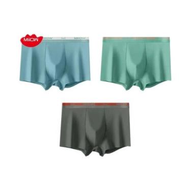 Imagem de Cuecas Boxer Masculinas De Algodão Para Outono Inverno 3 Peças Antibac