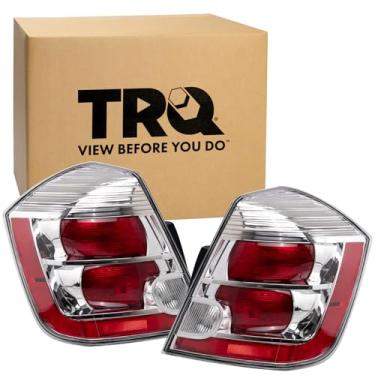 Imagem de TRQ Conjunto de montagem de luz traseira do lado do motorista e do passageiro de 2 peças compatível com Nissan Sentra NI2800187 NI2801187 2010-2012