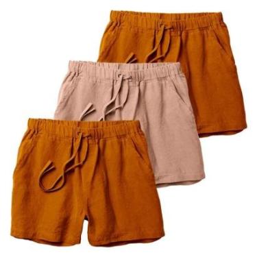 Imagem de Kit 3 Shorts Linho Premium Bermuda Masculina Moda Praia Luxo-Masculino