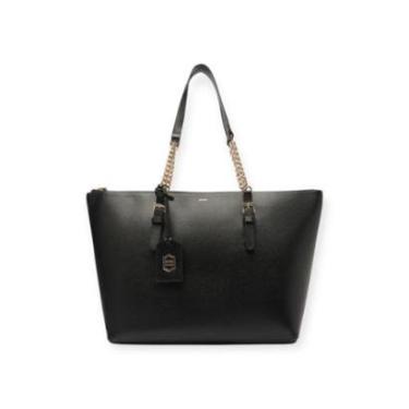 Imagem de Bolsa Feminina Arezzo Couro Shopping Alça Corrente Grande Preta-Feminino