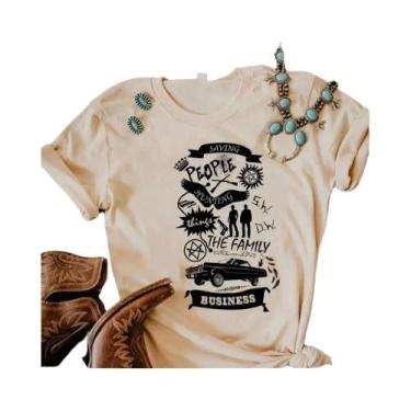 Imagem de Camiseta sobrenatural japonesa em quadrinhos das mulheres, roupa femin