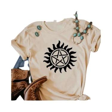 Imagem de Camiseta sobrenatural japonesa em quadrinhos das mulheres, roupa femin