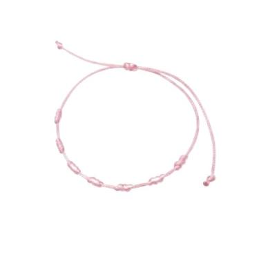 Imagem de Pulseira Rosa De Sete 7 Nós Kabbalah Para Afastar O Mal, Tira Olho Gordo - Oferta